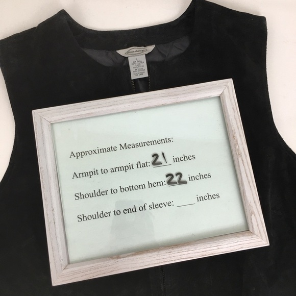 Vintage Y2K Women’s Suede Vest Stonebridge Black Zip Front Size Large Western - Picture 11 of 11